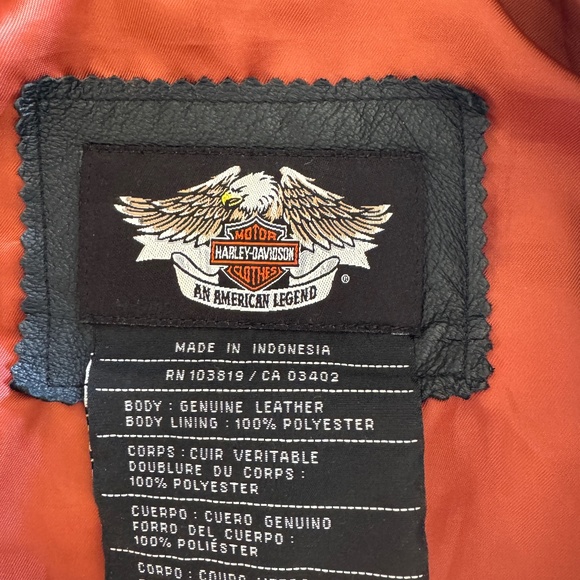 Harley Davidson Genuine Leather Heavyweight Jacket Coat.  Size M - Picture 4 of 5